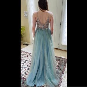 PROM DRESS - Blue and Silver Zapaka - Size 8
